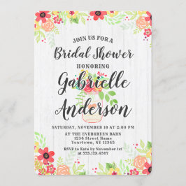 Rustic Wood & Mason Jar Invitation à la douche nup