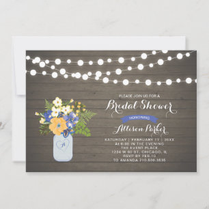 Rustic Wood & Mason Jar Invitation à la douche nup