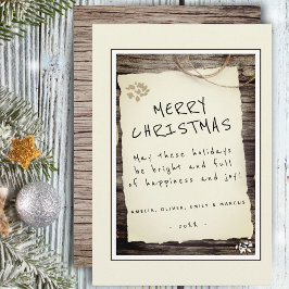 Rustic Wood Old Paper Script Frohe Weihnachten