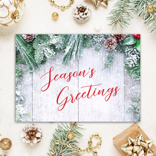 Rustic Wood Personalisiert Corporate Holiday Card Dankeskarte (Von Creator hochgeladen)
