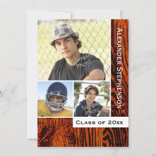 Rustic Wood Plank Graduation Einladung