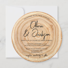 Rustic Wood QR Code Wedding Einladung