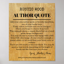 Rustic Wood Quote Author Book Poster