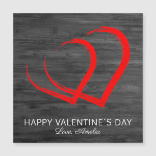 Rustic Wood Red Heart Bonne carte de Saint Valenti
