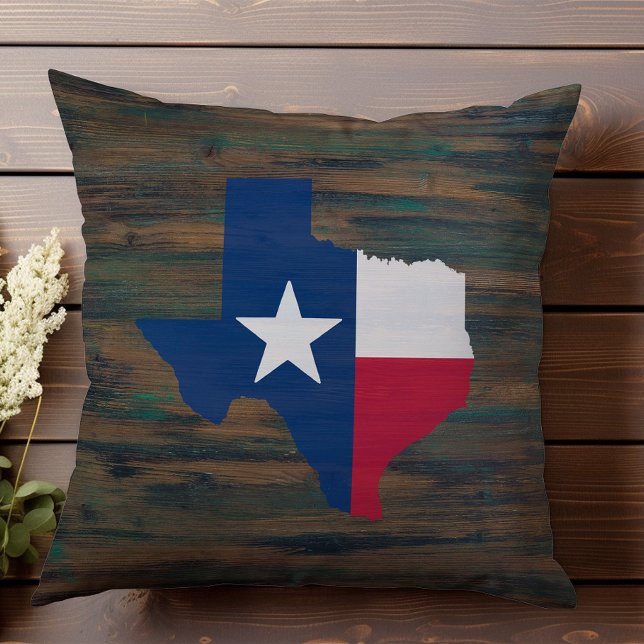 Rustic Wood Red White Blue Texas Name hinzufügen Kissen (Von Creator hochgeladen)