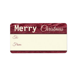 Rustic Wood Reindeer Red Frory Weihnachtsgeschenke Adressaufkleber