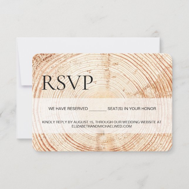 Rustic Wood RSVP réservé Siège code QR site web (Devant)