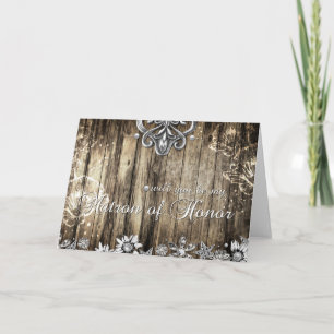 Rustic Wood Serez-vous ma carte d'honneur Matron