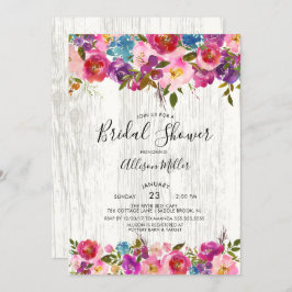 Rustic Wood Spring Blumendusche Einladung