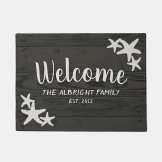 Rustic Wood Starfish Beluga Gray Fußmatte
