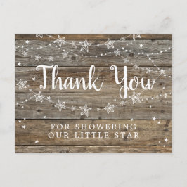 Rustic Wood String Stars Kinderdusche Vielen Dank Postkarte