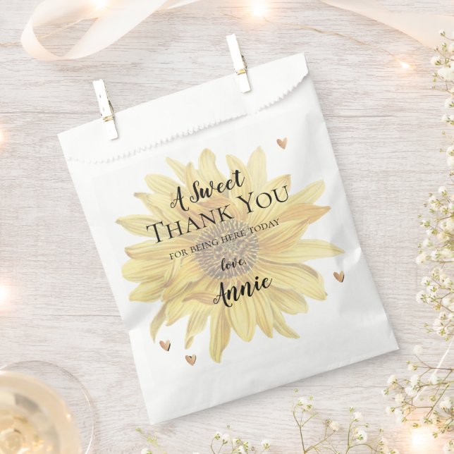 Rustic Wood Sunflower Danke Brautparty Geschenk Geschenktütchen (Ausgeschnitten)