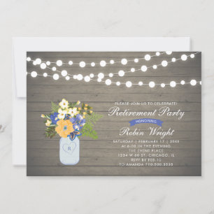 Rustic Wood Surprise Retraite Party Invitation