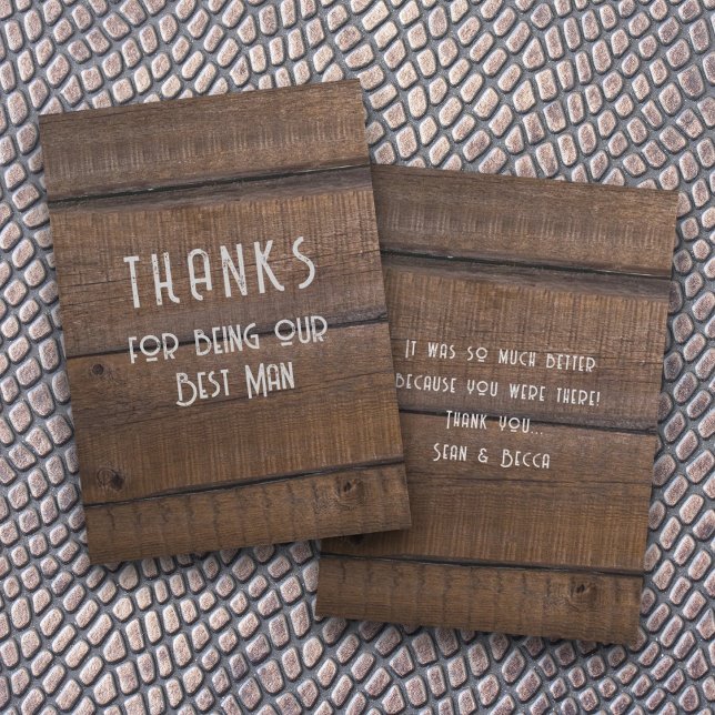 Rustic Wood Trauzeuge Vielen Dank Message Card Einladung (Von Creator hochgeladen)