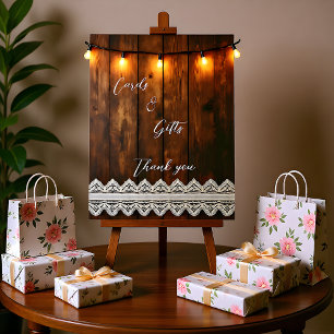 Rustic Wood und Spitze Karten & Geschenke Sockel-S Sockelschild
