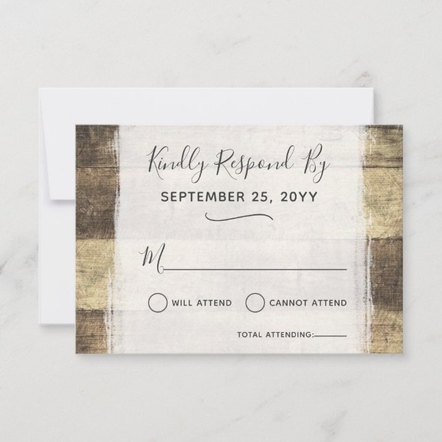 Rustic Wood Vintag Country Farm Stall Wedding RSVP (Vorderseite)