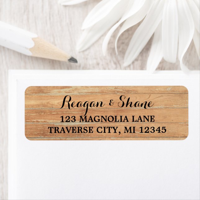 Rustic Wood Wedding Address (Insitu)