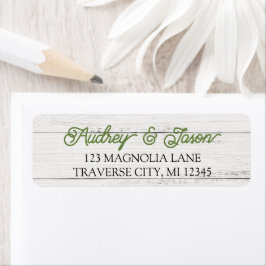 Rustic Wood Wedding Address Label