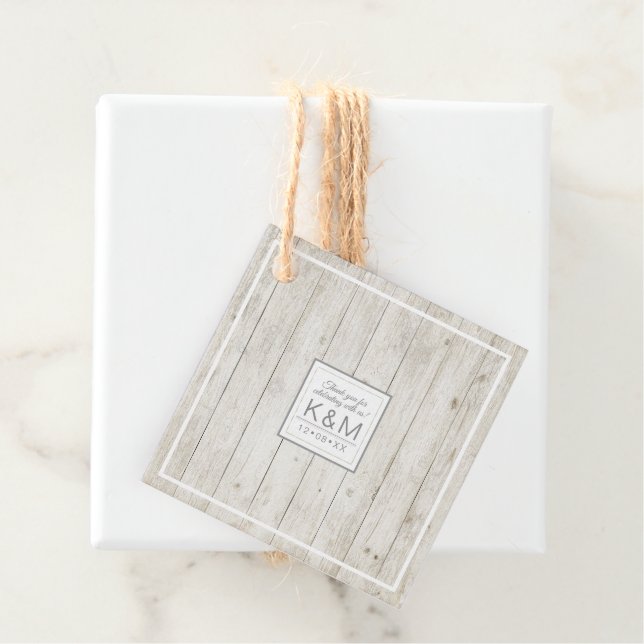 Rustic Wood Wedding ID515 Geschenkanhänger (Beispiel)