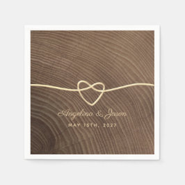 Rustic Wood Wedding Napkins Serviette