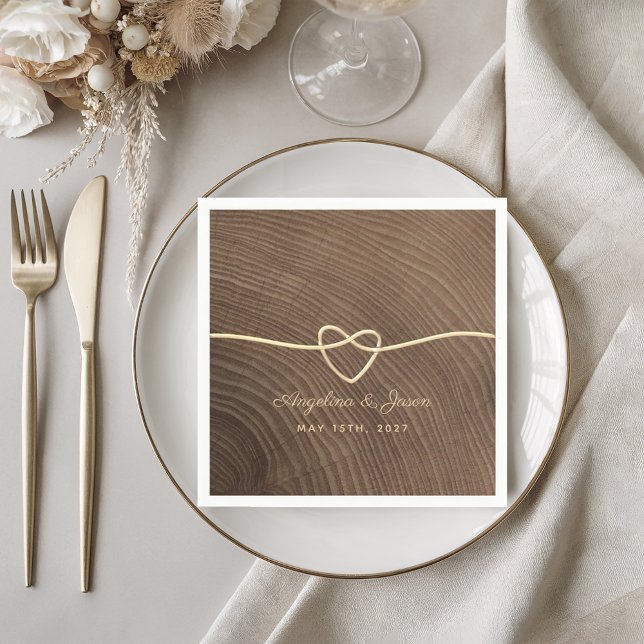 Rustic Wood Wedding Napkins Serviette (Von Creator hochgeladen)