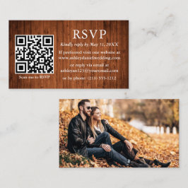 Rustic Wood Wedding QR Foto UAWG Begleitkarte
