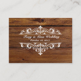 Rustic Wood Wedding RSVP Card Begleitkarte