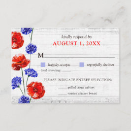 Rustic Wood Wedding RSVP Card Einladung