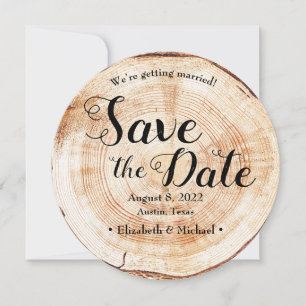 Rustic Wood Wedding Speichern Sie das Datum des be Einladung