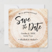 Rustic Wood Wedding Speichern Sie das Datum mit de