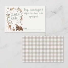 Rustic Woodland Baby Shower Diaper Raffle Insert Treuekarte