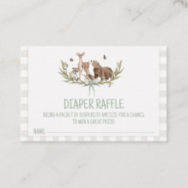 Rustic Woodland Baby Shower Diaper Raffle Insert Treuekarte