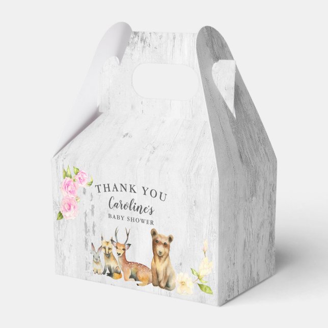 Rustic Woodland Babydusche Vielen Dank Geschenkschachtel (Vorderseite)