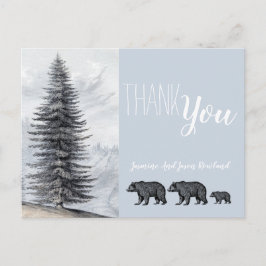 Rustic Woodland Bear Family Baby Dusche Vielen Dan Postkarte