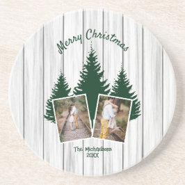 Rustic Woodland Christmas Photo Getränkeuntersetzer