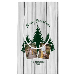 Rustic Woodland Christmas Photo Kleine Geschenktüte