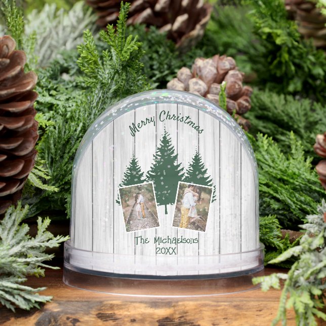 Rustic Woodland Christmas Photo Schneekugeln (Winter)