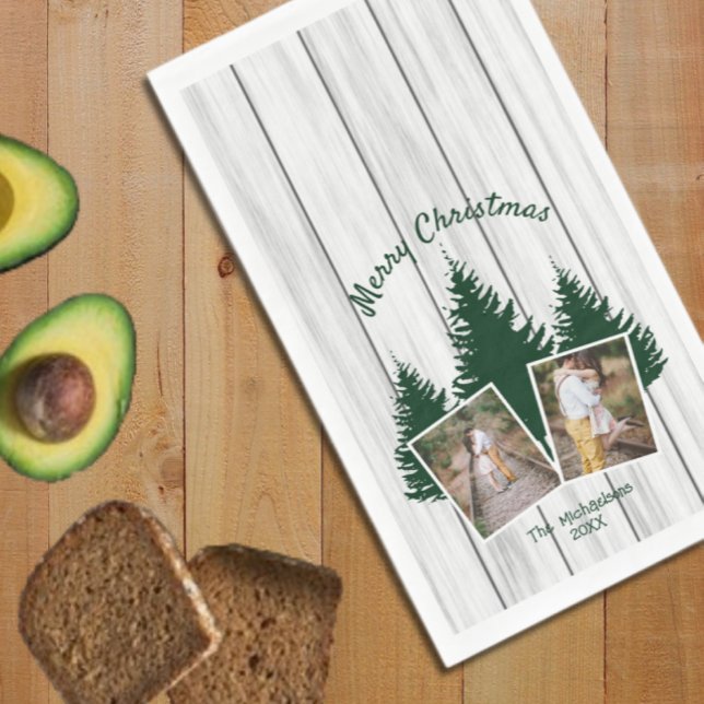 Rustic Woodland Christmas Photo Serviette (Von Creator hochgeladen)