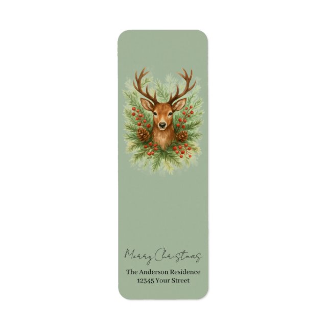 Rustic Woodland Deer Head with Winter Foliage -  (Vorne)