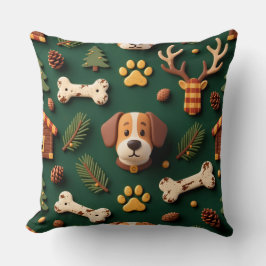Rustic Woodland Throw Pillow – Cozy Lodge Pet Kissen