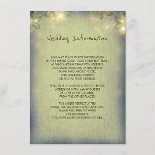 Rustic Woodland Wedding Information Guest Begleitkarte