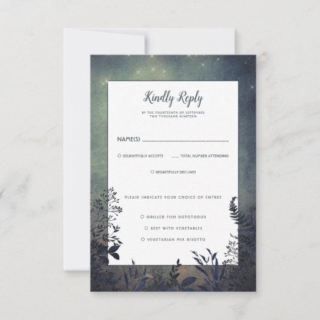 Rustic Woodland Wedding RSVP (Vorderseite)