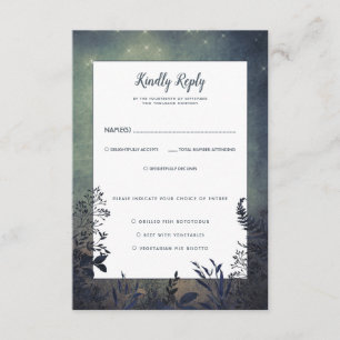 Rustic Woodland Wedding RSVP Karte