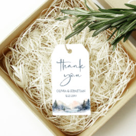 Rustic Woodland Winter Forest Wedding Danke Geschenkanhänger