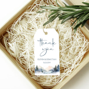 Rustic Woodland Winter Forest Wedding Danke Geschenkanhänger