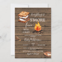 Rustic Wood'more Fun Baby Dusche Einladung