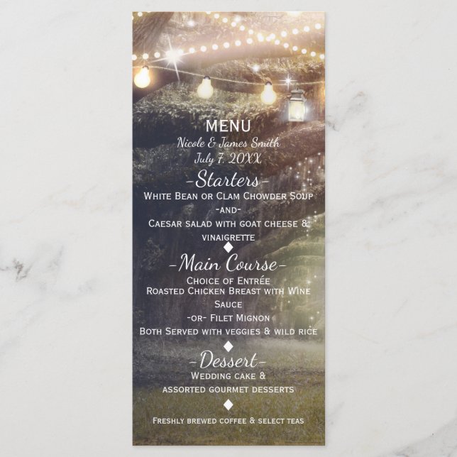 Rustic Woods Enchanted Forest & Lights Menu (Devant)