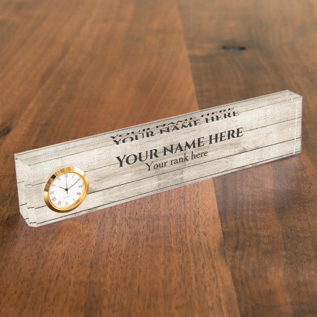 Rustic Woods Schreibtischplatte Namensplakette (Seite)