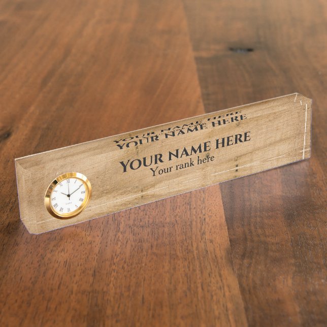 Rustic Woods Schreibtischplatte Namensplakette (Seite)