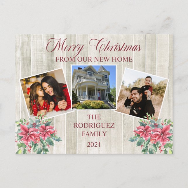 Rustic Woodsy Frohe Weihnachten - Neues Zuhause Fo (Vorderseite)